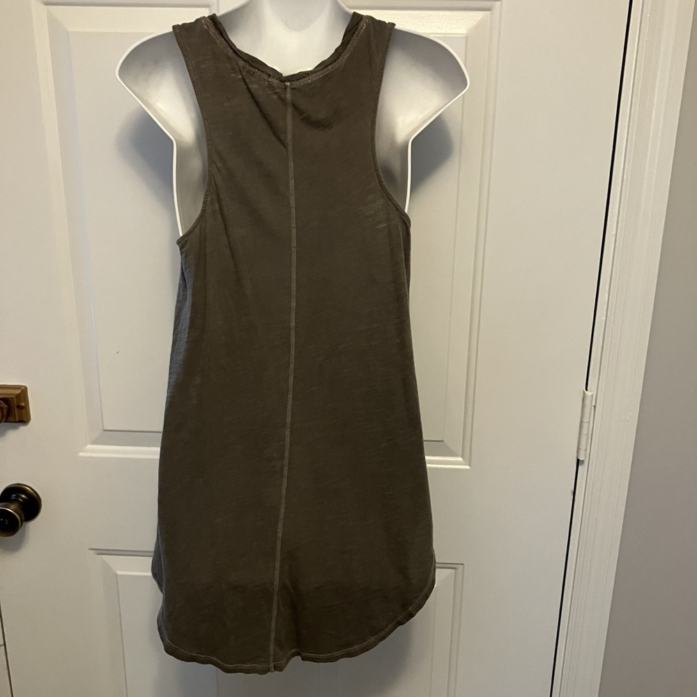 Anthropologie Pure + Good Sz Small Olive Green Boho Grunge Tank Top Shirt Womens - Picture 3 of 6